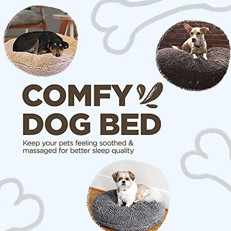 Soggy Doggy Super Snoozer round Dog Bed, Dark Chocolate, XL 42"X42"X7" | Removable, Zip-Off Washable Cover; Plush round Design; for Small to Large Breeds; Car & Living Room Use