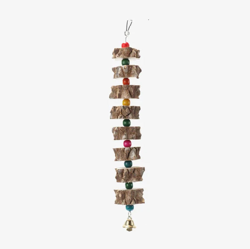 1Pc Parakeet Wooden Chew Toy, Hanging Wood Cookies for Pecking and Chewing, Great for Parrots, Macaws, African Grays & Conures