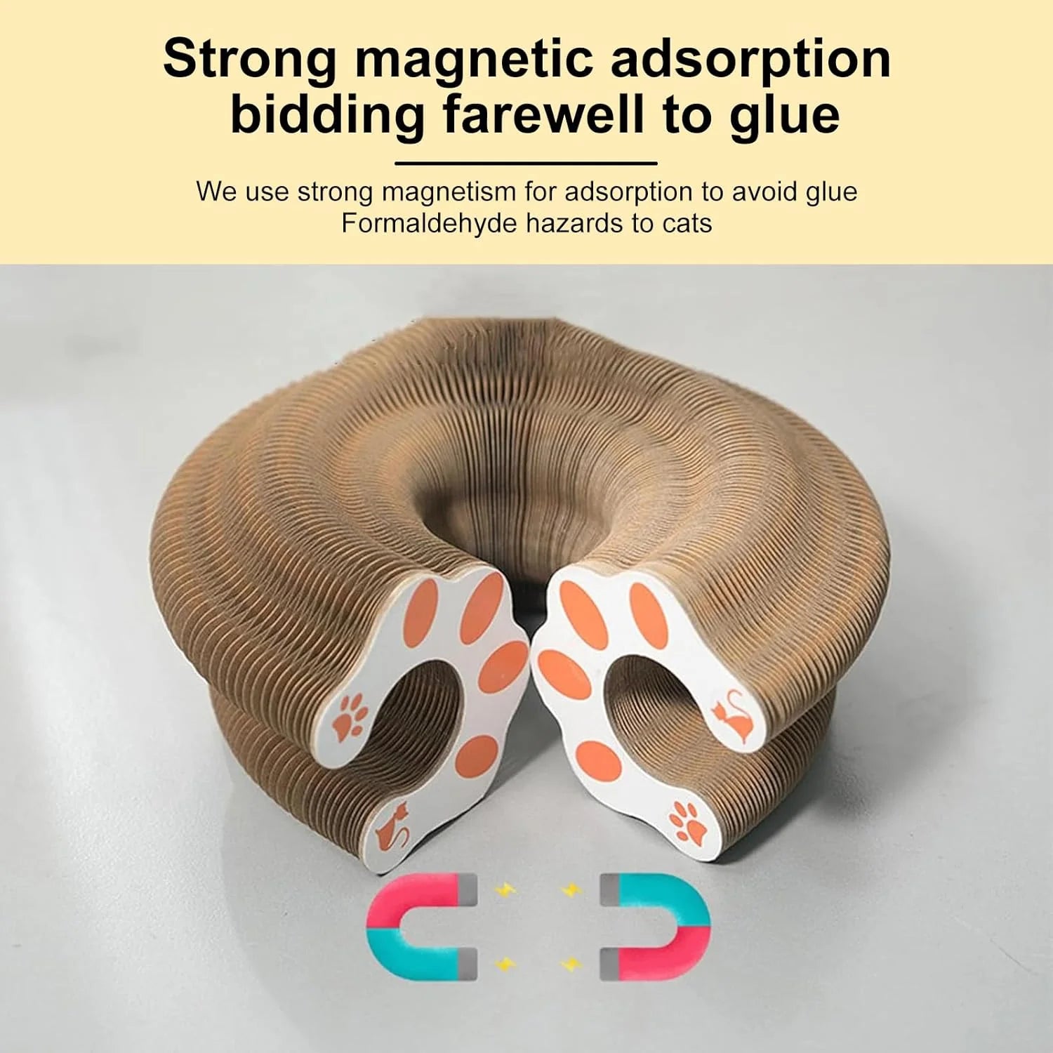 Kitty Curls Cat Toy,Magic Organ Cat Toy,Cat Scratcher for Grinding Claw Cardboard Cat Toys,Interactive Scratch Pad with Toy Ball