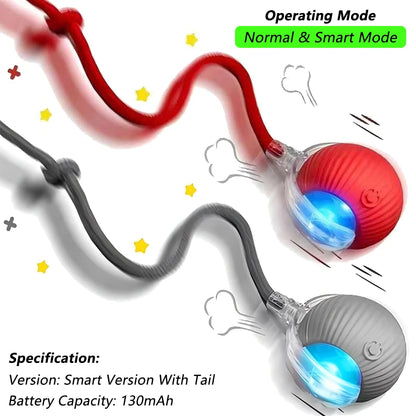 1/2 PCS Cat Interactive Ball Toy Automatic Rolling Ball Faux Tail Rechargeable Smart Pet Electric Toy Pet Toy Imitate Mouse