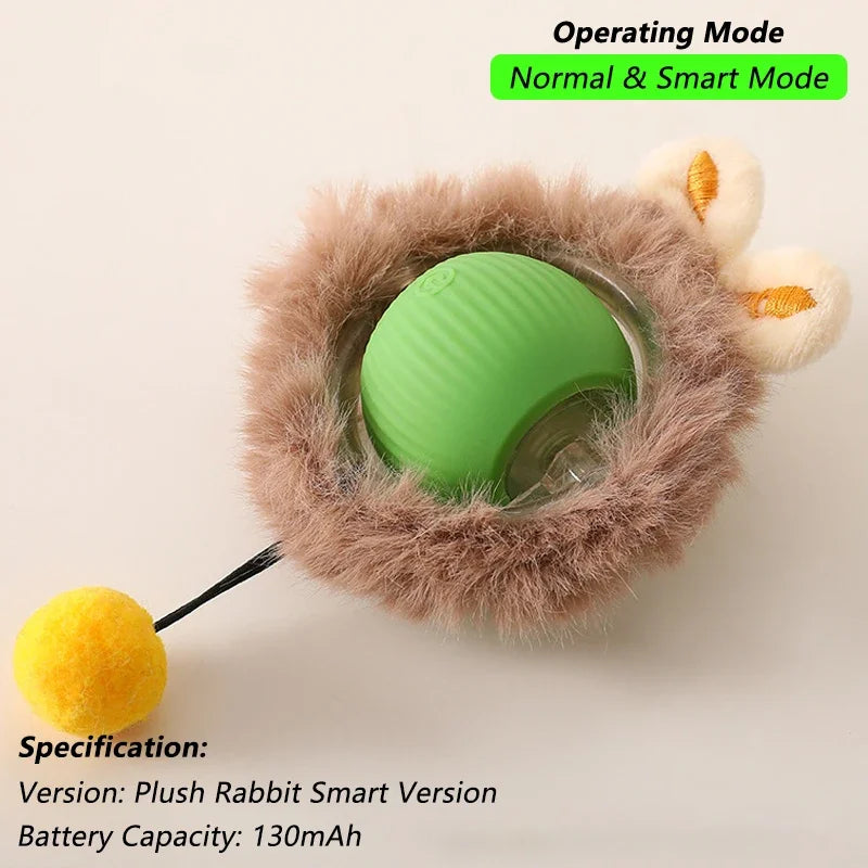 1/2 PCS Cat Interactive Ball Toy Automatic Rolling Ball Faux Tail Rechargeable Smart Pet Electric Toy Pet Toy Imitate Mouse