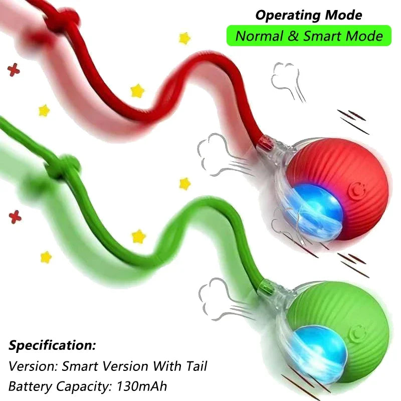 1/2 PCS Cat Interactive Ball Toy Automatic Rolling Ball Faux Tail Rechargeable Smart Pet Electric Toy Pet Toy Imitate Mouse