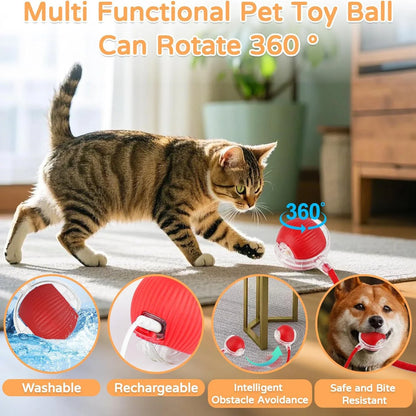 1/2 PCS Cat Interactive Ball Toy Automatic Rolling Ball Faux Tail Rechargeable Smart Pet Electric Toy Pet Toy Imitate Mouse