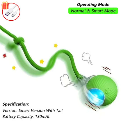1/2 PCS Cat Interactive Ball Toy Automatic Rolling Ball Faux Tail Rechargeable Smart Pet Electric Toy Pet Toy Imitate Mouse