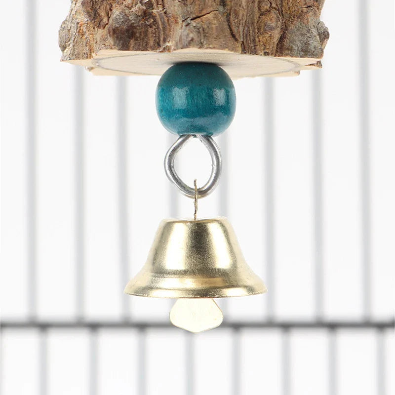 1Pc Parakeet Wooden Chew Toy, Hanging Wood Cookies for Pecking and Chewing, Great for Parrots, Macaws, African Grays & Conures