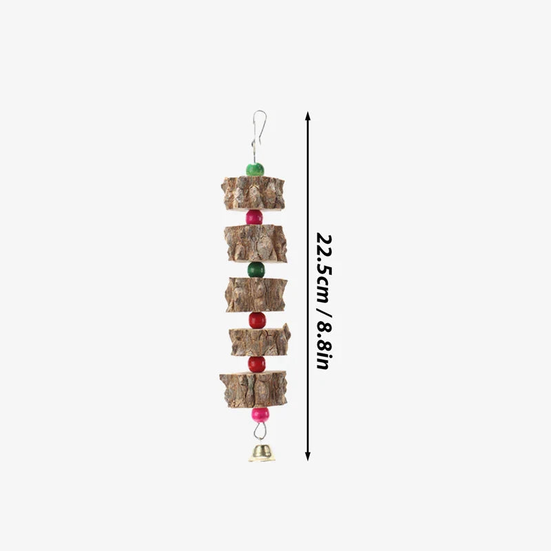 1Pc Parakeet Wooden Chew Toy, Hanging Wood Cookies for Pecking and Chewing, Great for Parrots, Macaws, African Grays & Conures