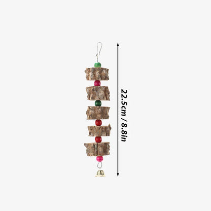 1Pc Parakeet Wooden Chew Toy, Hanging Wood Cookies for Pecking and Chewing, Great for Parrots, Macaws, African Grays & Conures