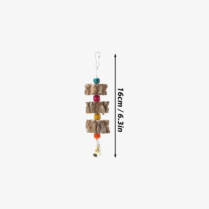 1Pc Parakeet Wooden Chew Toy, Hanging Wood Cookies for Pecking and Chewing, Great for Parrots, Macaws, African Grays & Conures