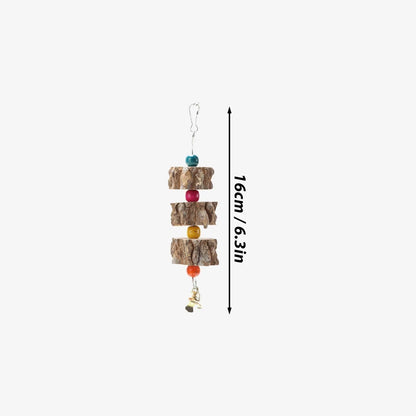 1Pc Parakeet Wooden Chew Toy, Hanging Wood Cookies for Pecking and Chewing, Great for Parrots, Macaws, African Grays & Conures